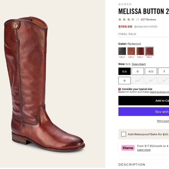 FRYE Women's Boots - Melissa Button 2 - Picture 2 of 3